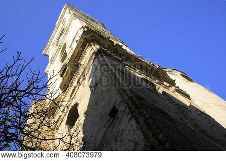 Bussana Vecchia (im), Italy - December 12, 2017: Ruins Of An Old Church In Bussana Vecchia, Imperia,