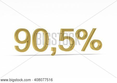 Gold Digit Ninety Point Five With Percent Sign - 90,5% Isolated On White - 3d Render