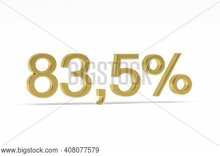 Gold Digit Eighty-three Point Five With Percent Sign - 83,5% Isolated On White - 3d Render