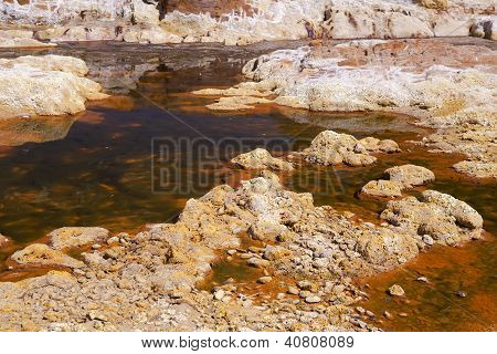 Acidic Orange Rio (river) Tinto In Niebla (huelva)