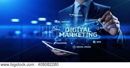Digital Marketing. Online Advertising. Seo, Smm. Business Internet Technology Concept.