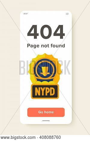 Icon Of Golden Nypd Badge. Protection, Duty, Law. Symbols Of New York Concept. Can Be Used For Topic