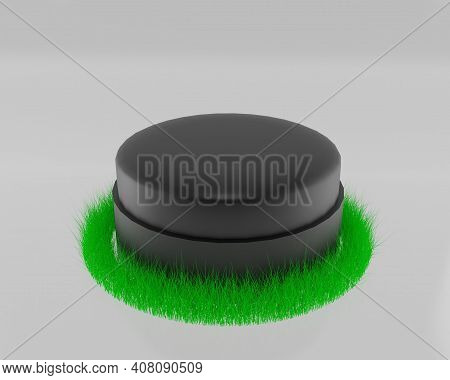 3d Rendering Display Black Cylinder Background Mock Up,