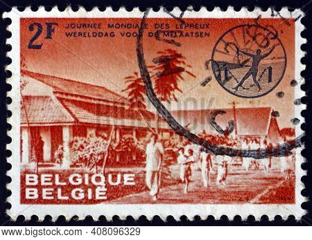 Belgium - Circa 1964: A Stamp Printed In Belgium Dedicated To Fight Against Leprosy, Circa 1964