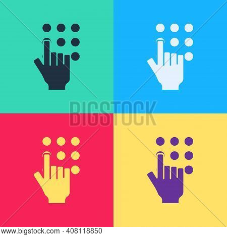 Pop Art Password Protection And Safety Access Icon Isolated On Color Background. Security, Safety, P