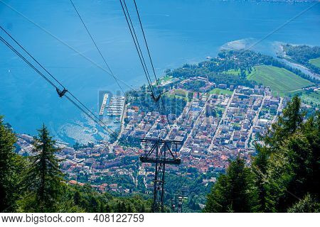Funicular To Cardada Mountain And The City Of Locarno It's Famous With Port
