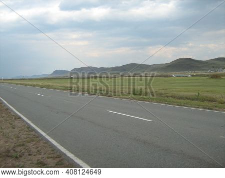 Autumn Steppes And Hills Of Khakasia, Stormy Sky