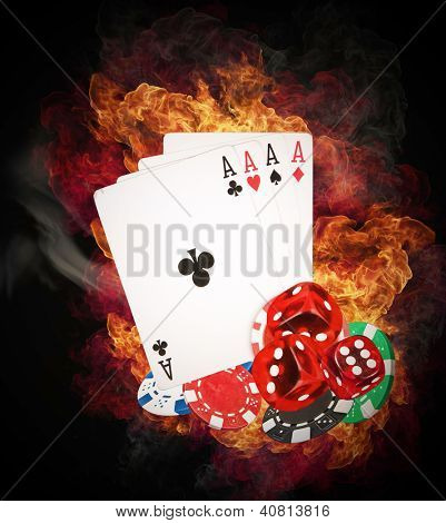 Concept de jeu de poker chaud