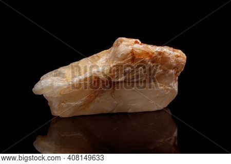 Macro Mineral Stone Moonstone A Black Background