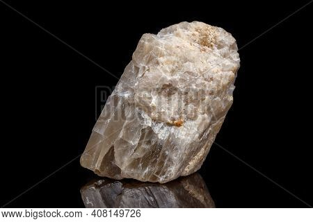 Macro Mineral Stone Moonstone A Black Background