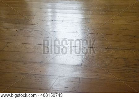 A Parquet Floor In A Building, Wooden Flooring With Texture