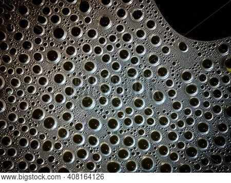 Many Beautiful Colored Fat Bubbles On The Water