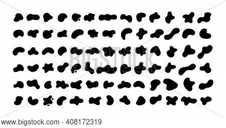 Fluid Liquid Random Organic Shapes Vector Isolated On White Background