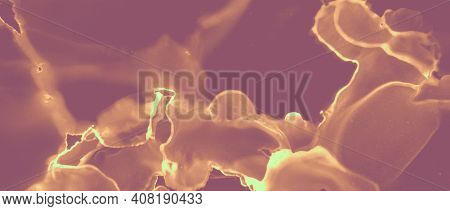 Gold Background. Orange Volcanic Splash. Brown Heat Molten Abstraction. Red Hell Artistic Mineral. I