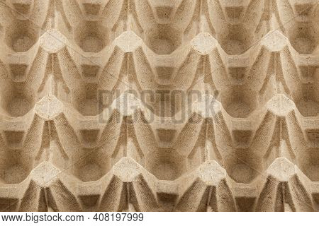 Empty Formed Cardboard Egg Tray - Closeup With Edge-to-edge Sharpness
