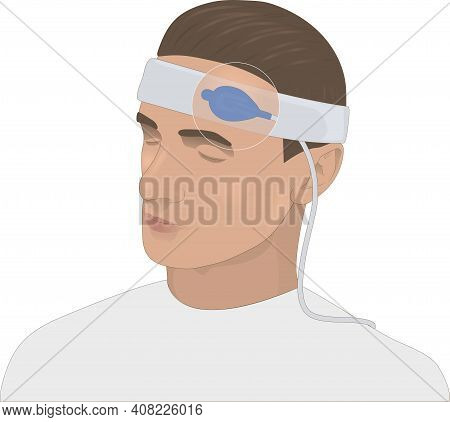 Forehead Pulse Oximeter, Illustration. A Pulse Oximeter, Also Known As A Blood Oxygen Meter, Measure