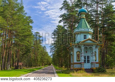 Chapel in Konevsky Monastery on Konevets Island on Lake Ladoga - Russia - architecture background