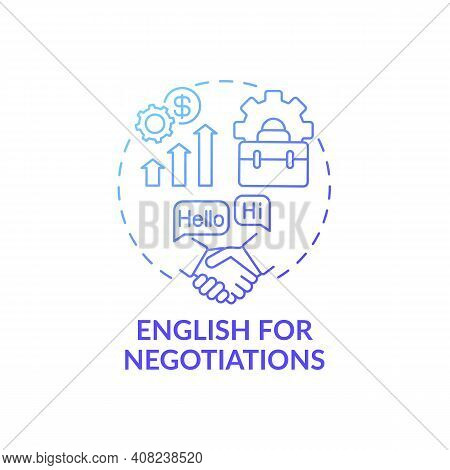 English For Negotiations Concept Icon. Business English Purpose Idea Thin Line Illustration. Strivin
