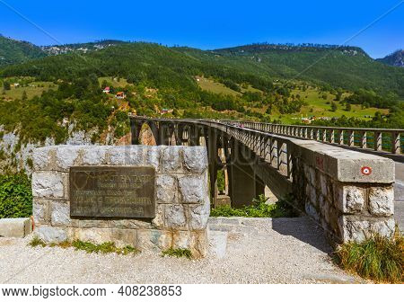 Bridge Durdevica in River Tara canyon - Montenegro - travel background