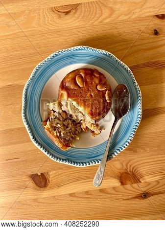 Turkish Perde Pilavi. Drape Pilaf With Chicken, Almond And Raisin. Pilav