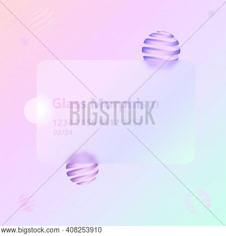 Illustration With The Effect Of Frosted Glass. New Trend.glassmorphism.vector Image