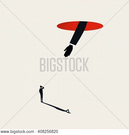 Helping Hand Business Vector Concept. Symbol Of Support, Assistance And Cooperation.