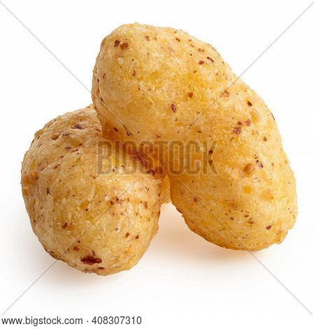 Two Peanut Flips Isolated On White. Close Up.
