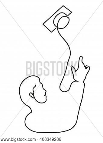 One Line Drawing Of Graduation Celebration
One Continuous Line Drawing Of Graduating Student Throwin