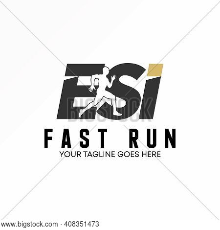 Esi Logo. Letter Esi Design. Runner Image. Esi Workmark Concept. Can Be Used As A Symbol Related To 