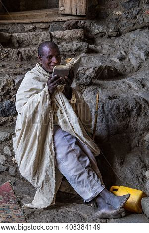 Lalibela, Ethiopia - Feb 14, 2020: Monastery Neakuto Leab Near Lalibela, Ethiopia Africa