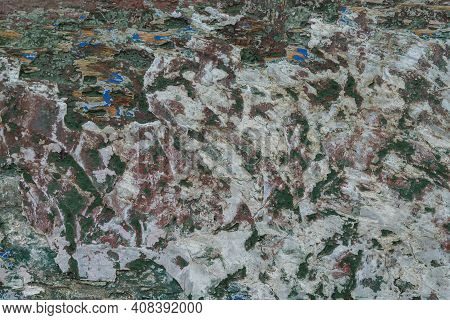 The Texture Of Abstract Color Painting On Old Wooden Surface Background. Abrasion.