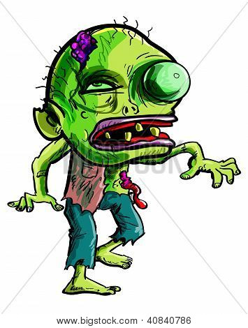 Fumetto illustrazione di zombie verde