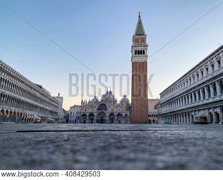 deserted San Marco Square during the crisis COVID-19