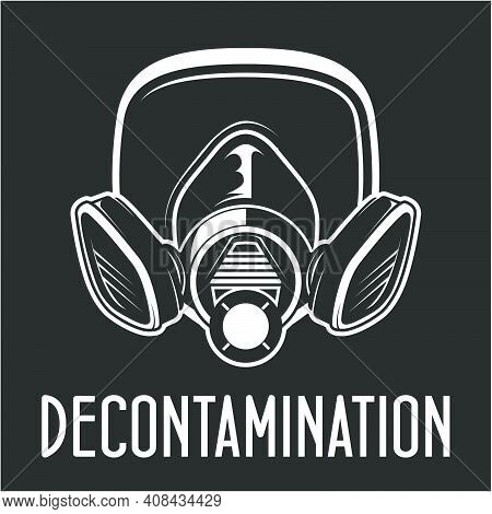 Protective Gas Mask Of Disinfectant Worker, Face Respirator, Disinfecting Breather Poster, Covid Pos