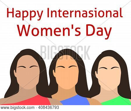 Illustration Happy Internasional Women's Day Cards Design