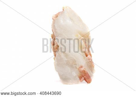 Macro Mineral Stone Tourmaline In The Breed A White Background