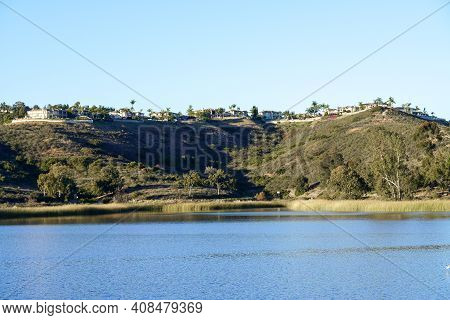 Miramar Reservoir Located In The Scripps Miramar Ranch Community Of San Diego, California.