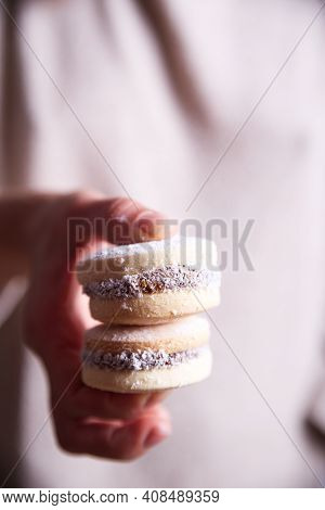 Presentation Of Homemade Caramel Cookies