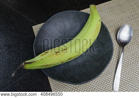 Beautiful Black Plate With Banana