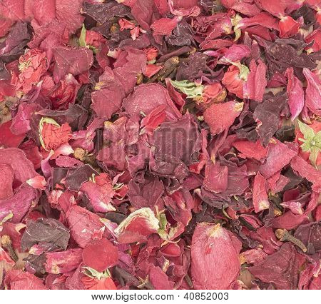 Secchi pot-pourri di petali di rose