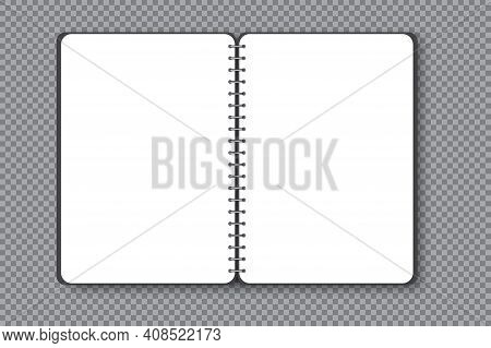 Blank Vertical Notebook Page. Business Organizer. Scrapbook Design. Brochure, Book, Magazine Templat