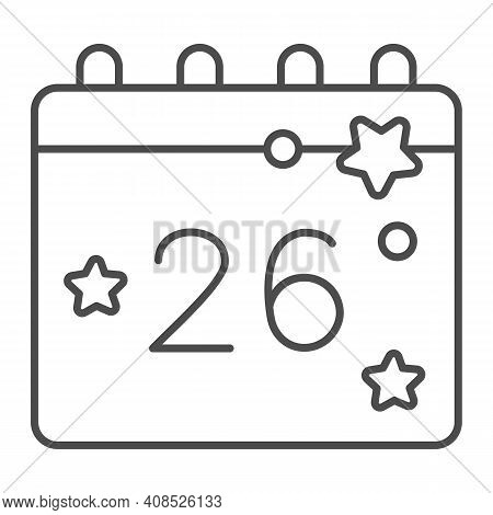Calendar With Thanksgiving Day Thin Line Icon, Thanksgiving Day Concept, Twenty Eighth Of November D