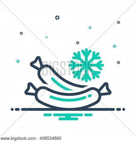 Mix Icon For Frozen Compacted Cold Temperature Chilled Frigid Icy