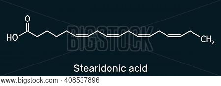 Stearidonic Acid, Moroctic Acid, Sda Molecule. It Is An Omega-3, Fatty, Octadecatetraenoic Acid. Ske