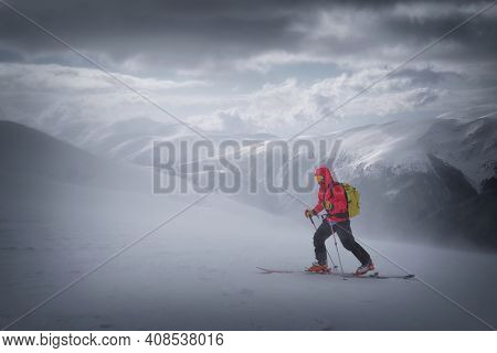 Ski tour in Godeanu Mountains, Carpathians, Romania, Europe