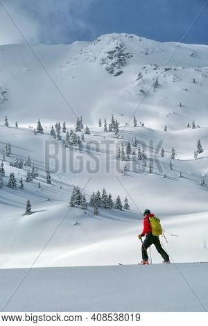Ski tour in Godeanu Mountains, Carpathians, Romania, Europe
