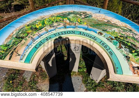 Panoramic View Of The Mercantour National Park Near Valberg, French Alps, France In Europe