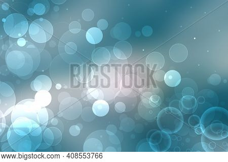 Abstract Underwater Illustration. Nice Abstract Gradient Blue White Lightening Bokeh Background With