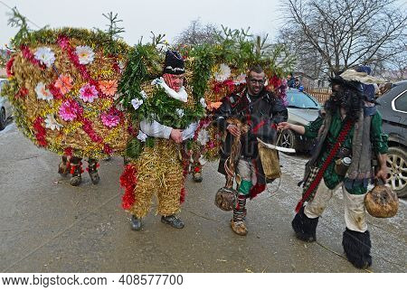 Malanka Holiday In The Village Of Krasnoilsk, Chernivtsi Region, Ukraine. January 14, 2021. Selectiv