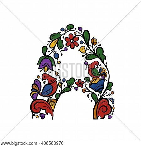 Capital Russian Letter A Painted On A White Background